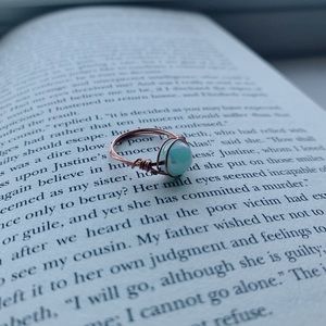 handmade wire wrapped gemstone ring